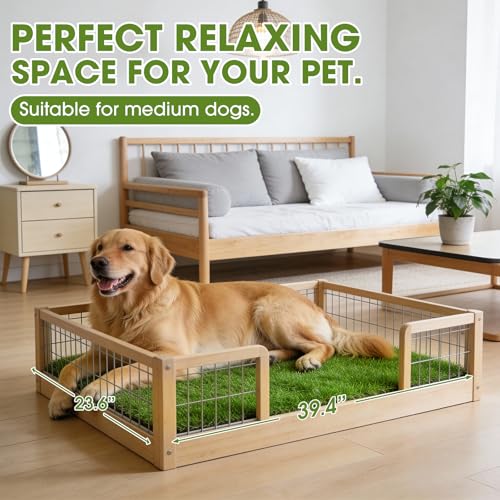 Artificial Grass Turf Grass for Dogs & Outdoor Use, Realistic Fake Lawn Grass for Patio, Garden, Balcony, Durable Turf for Indoor Outdoor Mats (39.4 x 23.6 in) - size: 39.4 x 23.6 in (For Medium Dogs)