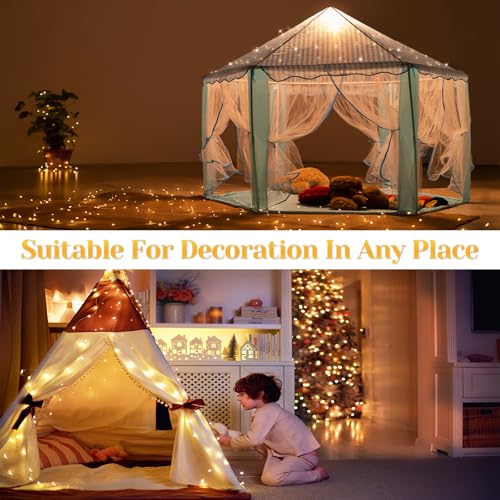 Flechllary 2Pack-400LED 134FT Fairy Lights Battery Operated with Remote，Waterproof String Lights for Indoor & Outdoor,8 Modes Christmas Lights for Christmas Tree,Bedroom, Party,Wedding Decor - size: 2Pack400LED