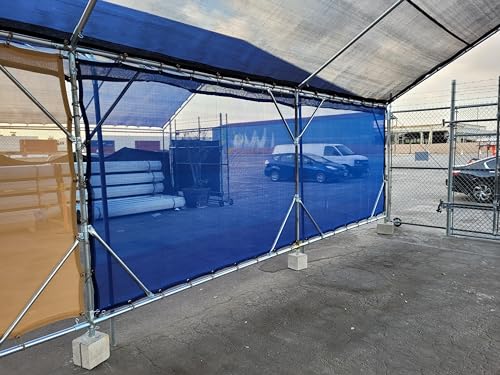 14x14 Blue Mesh Heavy Duty Tarp Net Sunshade Fence Screen Patio and Canopy Cover - size: 14x14