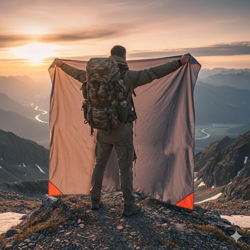 Pocket Blanket (Water Resistant) - Ultralight Sand Proof Beach Mat for Hiking, Festivals, & Travel - Compact Ground Cover Fits 2-4 Adults (Stake Loops Included)