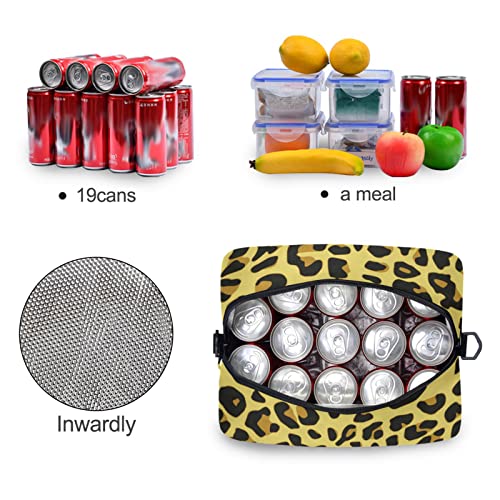 Cheetah Pattern Design Insulated Lunch Bag Reusable Lunch Tote Bag Cooler Bag for Women Men Adult Lunch Box with Adjustable Shoulder Strap Leakproof Lunch Bag for Work School Picnic Camping - color: Cheetah Pattern Design