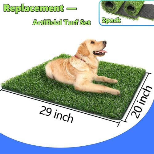 Artificial Grass Rug Turf for Dogs Indoor Outdoor Fake Grass for Dogs Potty Training Area Patio Lawn Decoration (29 x 20 Inch (Pack of 2)) - size: 29 x 20 Inch (Pack of 2)