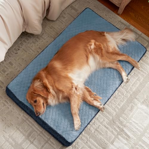 JOEJOY Orthopedic Dog Bed for Small Dogs, Washable Dog Crate Bed Small Sized with Removable Cover, Egg Memory Foam Pet Beds, Blue, 23"x17" - color: Blue, size: S(23"x17")