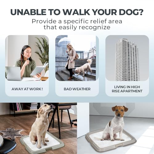 Pawise Dog Pee Pad Holder for Puppy, Puppy Pad Holder Tray, Pet Training Pee Pad, Indoor Potty Tray for Senior Dogs, Dog Toilet for Newborn Puppies, 23.5" x 23.5" - size: Small