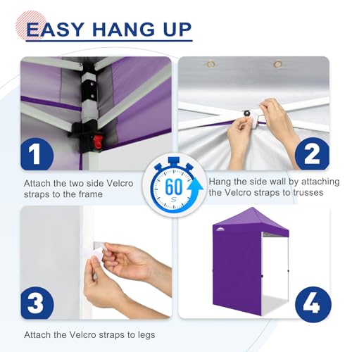 EAGLE PEAK Canopy Sidewall for 5x5 Pop Up Canopy Frame, Single Side Wall Panel Only (Fits 5x5 Straight Leg Frame, Canopy Top or Frame NOT Included), Purple - color: Purple