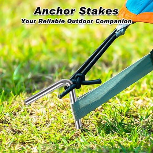 FEED GARDEN 7 Inch Tent Stakes 50 Pack Yard Inflatable Stakes for Outdoor Decorations Metal Pegs Heavy Duty Garden Hooks Camping Tent Spikes for Canopies, Tarp and Outdoor Christmas Decorations - size: 50 Pack
