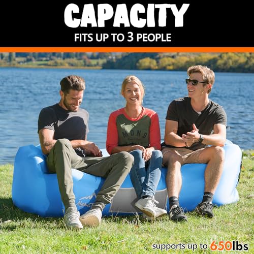 AlphaBeing Inflatable Lounger Beach Chair Accessories, Air Sofa Hammock Inflatable Couch for Camping Backyard Lakeside with Compression Sacks, Ideal Outdoor Gifts for Adults - color: Blue