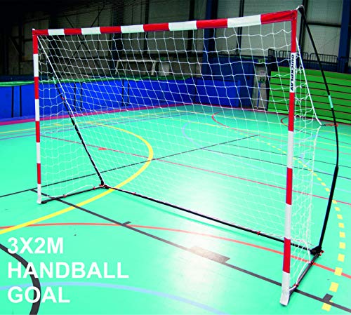 QUICKPLAY Portable Official Handball Goal 3x2m – with Weighted Base & Rubber Feet Based on KICKSTER Technology – Quick Setup for Indoor Training – Includes Carry Bag - style: 3 x 2M