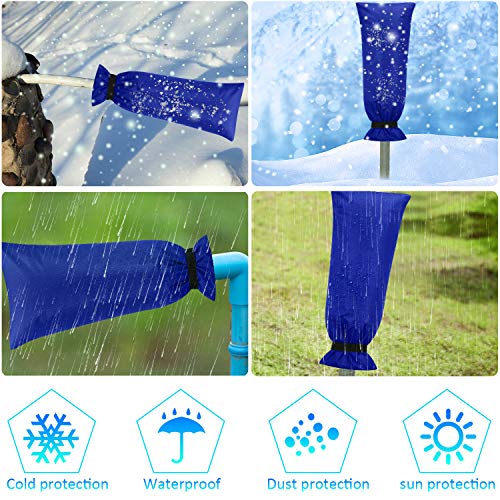 Frienda Outdoor Faucet Cover for Winter Freeze Protection 25'' x 10'' Winter Outside Large Backflow Preventer Insulation Spigot Hose Bib Cover for Garden Lawn Faucet Yard Hydrant(Blue,2 Pieces) - color: Royal Blue