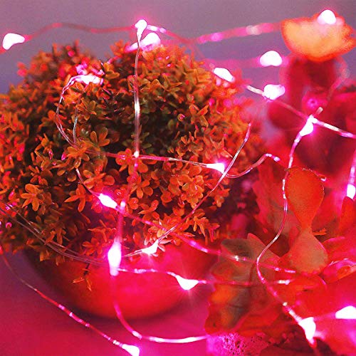 Ariceleo Led Fairy Lights Battery Operated, 4 Packs Mini Battery Powered Copper Wire Starry Fairy Lights for Bedroom, Christmas, Parties, Wedding, Centerpiece, Decoration (5m/16ft Red) - color: Red, size: 4 Pack
