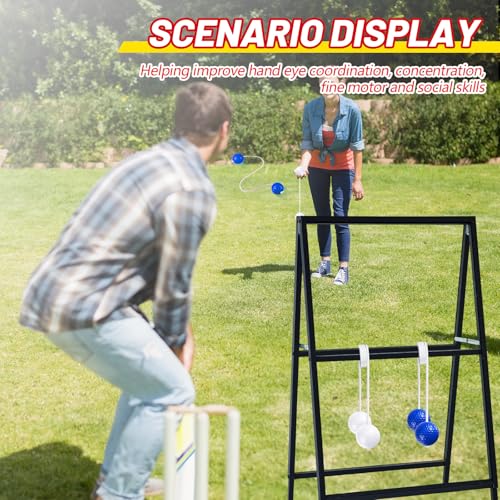 Lenwen 12 Pack Ladder Ball Outdoor Game Ladder Toss Balls Replacement Bolas with Storage Bag for Toss Match Yard Lawn Golf Game, 4 Colors - color: Red, Blue, Black, White