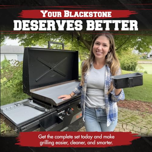 KITCHEN PERFECTION Ultimate Kit for Blackstone Griddle 36 Inch - Silicone Griddle Cover Mat + Griddle Accessories Mat + 2 PCS Silicone Grease Cup Liners Hermetic Protection from Rust & Debris All Year - color: Classic Blue 36" Ultimate Kit