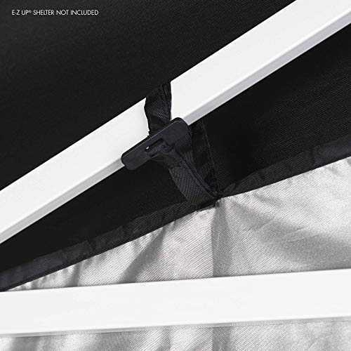 E-Z UP Food Booth Sidewall Kit, Set of 4, Fits 10' x 10' Straight Leg Canopy (Canopy/Shelter NOT Included), Includes 2 Roll-Up Serving Windows, Commercial Grade Mesh, Black