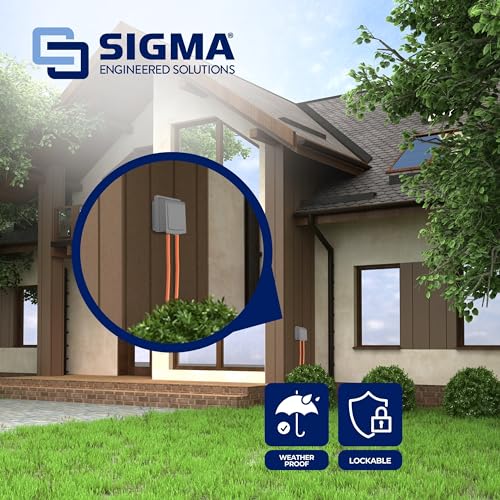 SIGMA ENGINEERED SOLUTIONS 14433M Metal Weatherproof Outdoor Electrical Outlet Cover, Extra Duty Rated Plug and Receptacle Protector for GFCI, Duplex, Switch, and Round Devices, IN-USE, Gray, 2 Gang