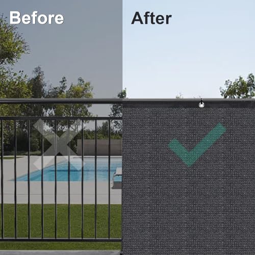 LOVE STORY 4'x 50' Fence Privacy Screen Outdoor Mesh Fencing Covers Screen Fence Wind Block with Grommets for Patio Garden Wall Backyard, Dark Grey (We Make Custom Size) - color: Dark Gray, size: 0 4'x5 0'