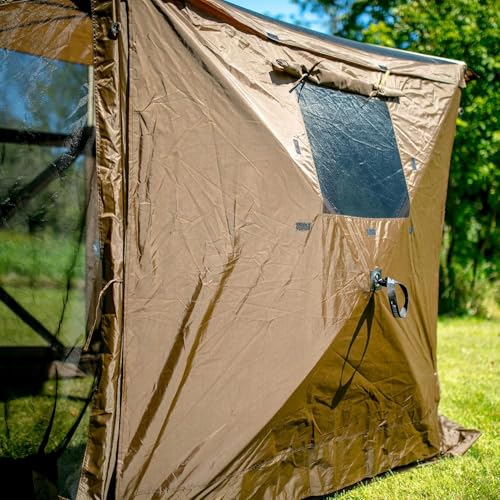 Clam Quick-Set Wind & Sun Panels 2-Pack – Brown Screen Tent Sidewalls – Fits Traveler, Venture & Escape – Shade & Privacy – Carry Bag – Tent Not Included - color: Brown, size: 2 Panel