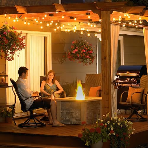 Outdoor String Lights 150FT with Remote Dimmer, G40 Globe LED Patio Lights with 75 Edison Plastic Bulbs(4 Spare), Waterproof Hanging Lights for Backyard Balcony Yard Deck Garden Party - style: 150FT-G40(Remote+Dimmer)