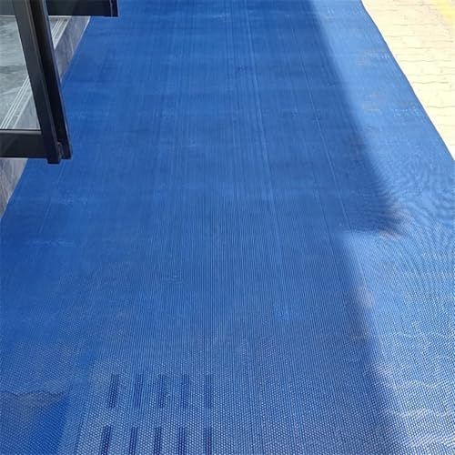 MYOYAY 3' x 16.4' Non-Slip PVC Drainage Floor Mat Commercial Wet Area Floor Mats for Outdoor Indoor Restaurant Kitchen Bar Swimming Pool Splash Matting Water Drain Flooring Mat, Blue