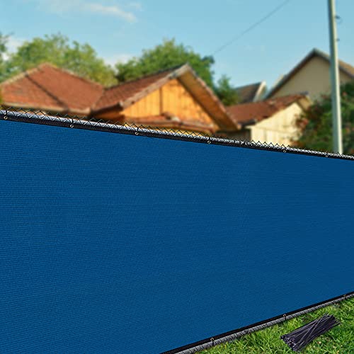 iCover 5x12ft Fence Privacy Screen, Heavy Duty Fencing Panels Screens, Outdoor Shade Cloth Mesh Barrier, Reinforced Bindings and Brass Grommets, Cable Zip Ties Included, Blue - color: Royal Blue, size: 5x12ft