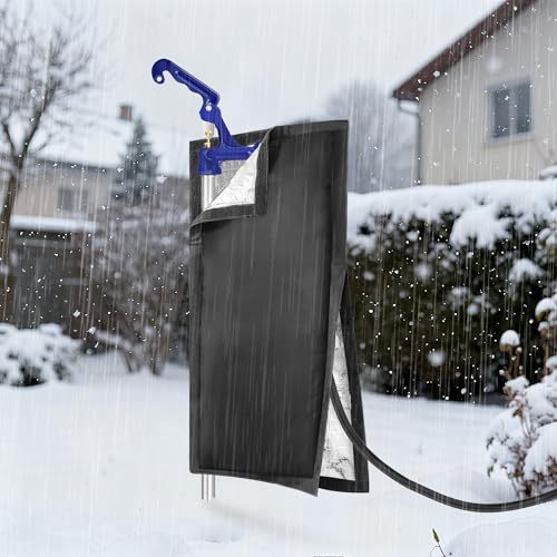 Outdoor Faucet Covers for Winter, 24.8"H×13.4"W - Waterproof Oxford Fabric Water Faucet Cover, Freeze Protection Outdoor Faucets Hose Bibs for Wall Taps Garden, Lawn, and Sprinkler Systems - size: 24.8×13.4inch