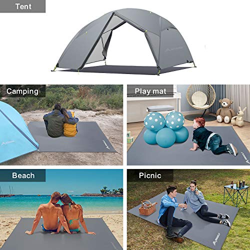 BISINNA Waterproof Camping Tarp Mutifunctional Tent Footprint, Groundsheet Picnic and Beach Mat with Carrying Storage Bag for Picnic, Hiking,Backpacking,Hammock - size: 2 Person(82.67’’x55’’)
