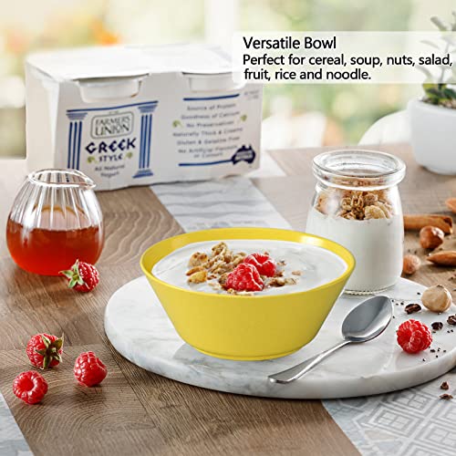 Unbreakable Large Cereal Bowls Set of 6, 32 Ounce BPA-Free Microwave & Dishwasher Safe Salad Bowls, Stackable Multicolor Kitchen Bowls for Serving, Soup, Oatmeal, Pasta, Camping & Daily Use - color: Multicolor, size: 32 oz