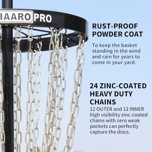 PDGA Approved HIAARO PRO Disc Golf Basket, Portable Disc Golf Target with Heavy Duty 24 Chains, Professional Disc Golf Basket - style: PRO Single basket