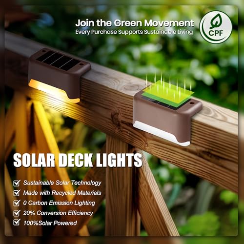 SOLPEX Solar Deck Lights Outdoor 16 Pack, Solar Step Lights Waterproof Led Solar lights for Outdoor Stairs, Step , Fence, Yard, Patio, and Pathway(Warm White) - color: Warm White, size: 16