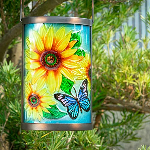Hanging Solar Lantern Outdoor Waterproof LED Solar Lights Sunflower Decorative Solar Lanterns Tabletop Lamp for Outdoor Patio Garden Yard Decor - style: Sunflower