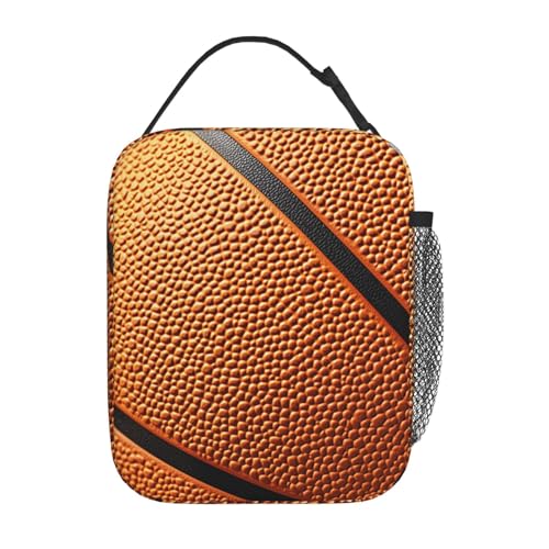 Basketball Print Lunch Box for Players,Adults,Men,Sport Ball Design Insulated Lunchbox,Leakproof Tote Bag,Reusable Cooler Bags for Work,Picnic,Office,Travel,Practical Lunchbag Gifts - color: Basketball01