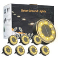 ELUTENG Solar Ground Lights 8 Pack IP68 Waterproof Solar Pathway Lights 8 LED Garden Lights Anti-Rust Outdoor Landscape Lighting for Lawn, Yard, Deck, Driveway, Walkway (Warm Light)