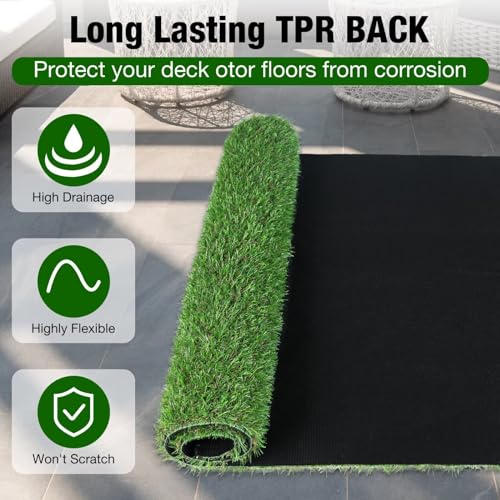 XLX TURF Washable Artificial Grass Rug Indoor Outdoor 3FTX5FT Realistic Low Pile Fake Turf Grass Pad for Dogs Potty Training Patio Balcony - size: 3' x 5' (Rectangular)