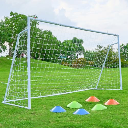 Soccer Goal 12×6, 8×6 and 6×4 FT Soccer Goals for Backyard, 2"Diameter Steel Soccer Goal for Kids and Adults Large soccer goal Powder Coated Galvanized Steel Post With Soccer Target Net for Training - style: 12'W×6'H