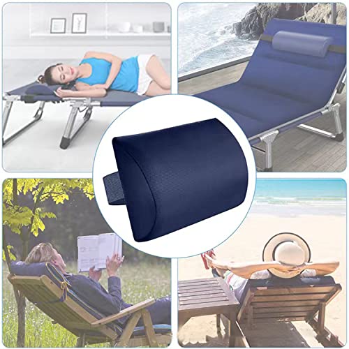Ostlttyn Pillow - Soft Removable Padded Cushion Headrest with Elastic Band, Universal for Zero Gravity Chair, Lounger, Patio Recliner, Blue - color: Blue, size: 1 Pack