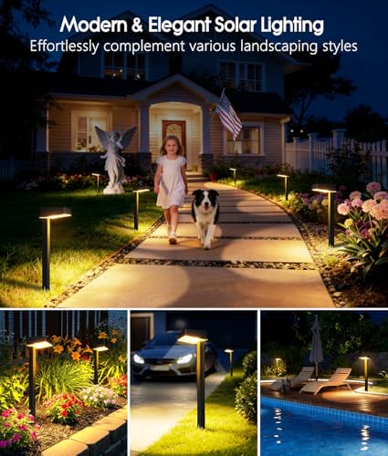 ELECLINK Solar Pathway Lights Outdoor, 12 Pack Garden Lights Solar Powered Path Lights with Bigger LED Lens, 2 Light Modes Waterproof Outdoor Solar Light for Yard Driveway Walkway Landscape Patio Lawn - size: 12 Pack