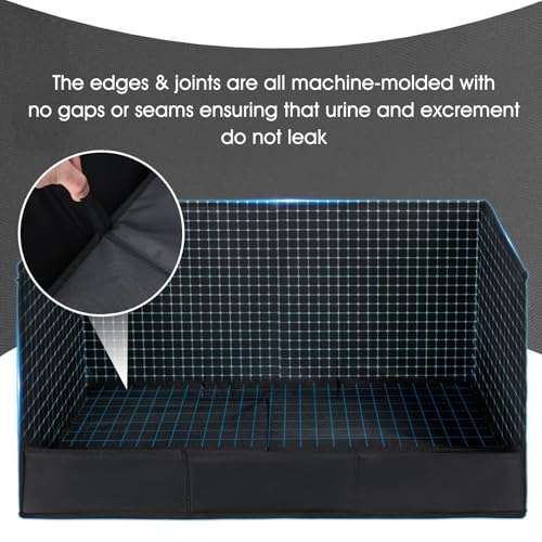 Dog Litter Box with High Walls, Pee Pad Holder Foldable, No Assembly, Waterproof, Seamless, Easy to Clean, Portable for Travel, No Spill Indoor Dog Potty Tray for Puppy & Medium Dogs