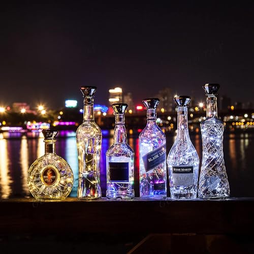 Upgraded 12 Pack Diamond Solar Wine Bottle Lights, 20 LEDs Waterproof Copper Light, Bottle Light Fairy Cork String Lights for Yard Patio Decor, DIY Birthday Gift for Mom Grandma Friend(3 Colors) - color: 3 Colors (Diamond Shaped), size: 12 Pack