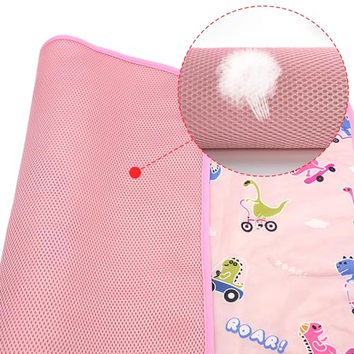 NACOCO Summer Pet Cooling Mat - Cat Dog Cushion Pad Sleeping Cool Dinosaurs Comfortable Soft for Pets Kids and Adults (Pink Dinosaur, S) - color: Pink Dinosaur, size: S: 15.5'' x 19.5''