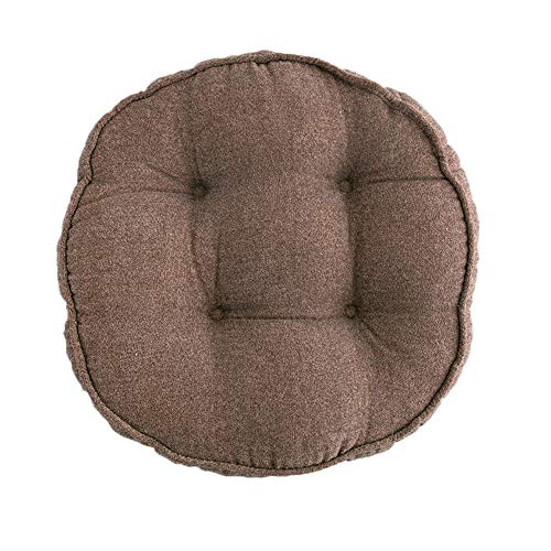 vctops Soft Chair Pads 18 inch Diameter Super Comfy Thicken Solid Color Round Seat Cushion for Kitchen Dining Room Office Chairs (Coffee,18" x 18") - color: Coffee