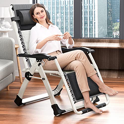 ABORON Padded Zero Gravity Chair,Premium Outdoor Lawn Folding Lounge Chairs,Sturdy Adjustable Reclining Patio Chairs with Headrest & Tray - color: Ivory White