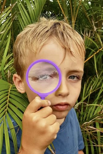 Adventure Kidz - Outdoor Exploration Kit, Children’s Toy Binoculars with Case, Flashlight, Compass, Fox Whistle, Magnifying Glass, Backpack. Great Kids Set for Camping, Hiking, STEM, Pretend Play. - color: Purple