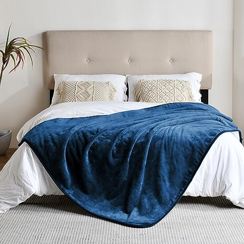 Waterproof Blanket for Bed Couch Sofa, Soft Liquid Pee Proof Pet Blanket for Dog Puppy Cat, Reversible Sherpa Fleece Furniture Protector (Navy Blue, 50x60 inches) - color: Navy Blue, size: 50x60 inches