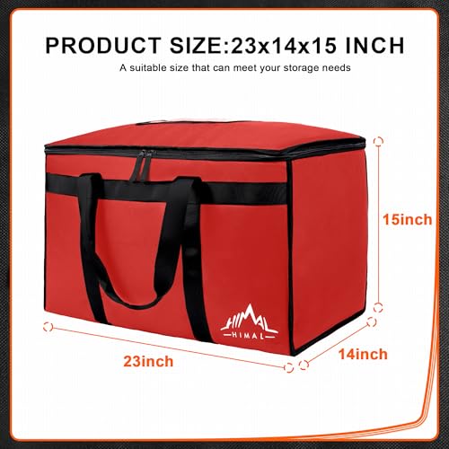 Himal Outdoors Insulated Food Delivery Bag XXXL-23Wx15Hx14D inches Premium Insulated Grocery Bag for HOT/COLD Food Delivery, Fit for Uber Eats, Doordash, Commercial Catering Transportation (Red) - color: Red