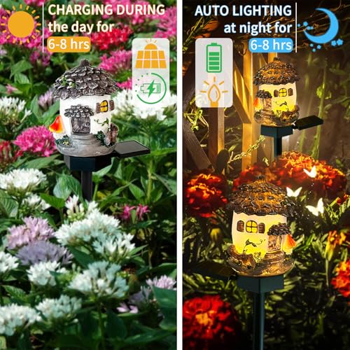 Solar Pinecone Lights for Outside, Waterproof Fairy Garden Lights Solar Christmas Lights, Decorative Fall Acorn Lights Thanksgiving Decoration Solar Garden Decor for Outdoor Lawn Yard Patio - color: Gray