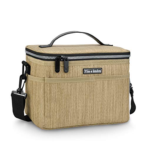 Tirrinia Insulated Lunch Bag for Women Men, Leakproof Lunch Box Containers for Adult, Work, School, Soft Lunchbox for Kids,Boys, Adult Cooler Bag for Picnic Hiking Beach,Khaki - color: Khaki, size: Medium -8L