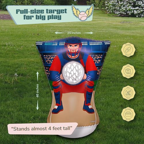 Pitching Target for Kids – Double-Sided Baseball Training Equipment for Indoor & Backyard Baseball Practice, Inflatable Strike Zone with Balls & Pump, Ages 3+
