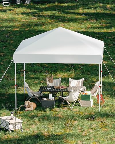 10x10 Pop Up Canopy Tent Outdoor Canopy with No Removable Sidewall One-Person Set Up Heavy Duty Commercial Instant Tent Shelter-White - color: White, size: 10x10FT/0-Sidewall