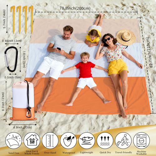 Beferr Mothers Day Beach Gifts Basket for Women, 79" X 83" Beach Blanket Waterproof Sandproof, Beach Mesh Tote Bags, Birthday Baskets for Her Wife Mom Sister Grandma Friend - color: Khaki
