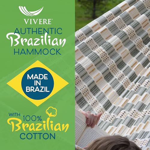 Vivere Authentic Brazilian Luxury Hammock - 450 lb Capacity (Honey Island) - color: Honey Island