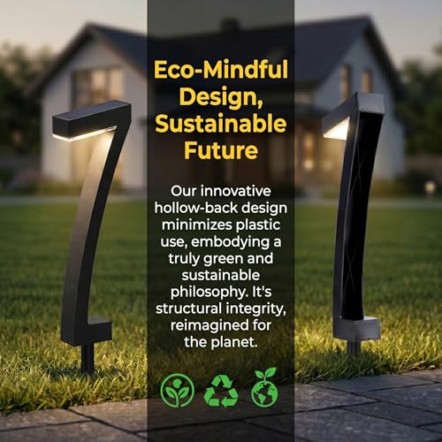 Solar Lawn Lights 7-Shaped Solar Walkway Light Outdoor IP65 Waterproof Dusk to Dawn for Driveway, Lawn, 6 Pack